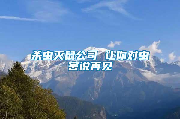 殺蟲滅鼠公司 讓你對(duì)蟲害說(shuō)再見