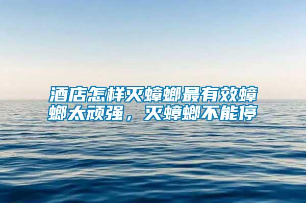酒店怎樣滅蟑螂最有效蟑螂太頑強(qiáng)，滅蟑螂不能停