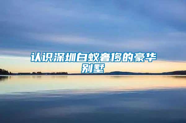 認(rèn)識深圳白蟻奢侈的豪華別墅