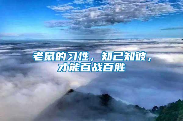 老鼠的習(xí)性，知己知彼，才能百戰(zhàn)百勝