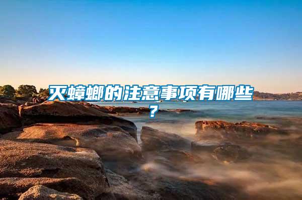 滅蟑螂的注意事項有哪些？