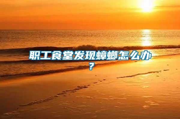 職工食堂發(fā)現(xiàn)蟑螂怎么辦？