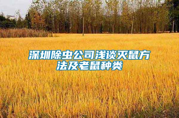 深圳除蟲(chóng)公司淺談滅鼠方法及老鼠種類