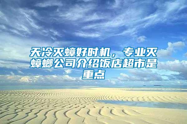 天冷滅蟑好時機，專業(yè)滅蟑螂公司介紹飯店超市是重點