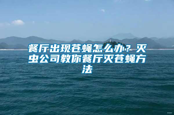 餐廳出現(xiàn)蒼蠅怎么辦？滅蟲公司教你餐廳滅蒼蠅方法