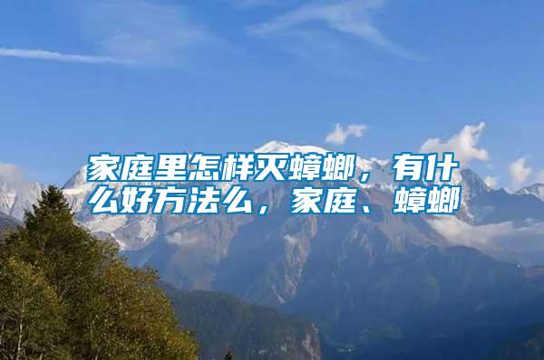 家庭里怎樣滅蟑螂，有什么好方法么，家庭、蟑螂