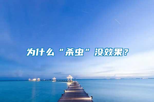 為什么“殺蟲”沒效果？