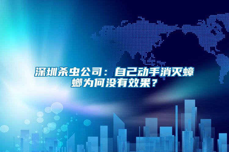深圳殺蟲(chóng)公司：自己動(dòng)手消滅蟑螂為何沒(méi)有效果？