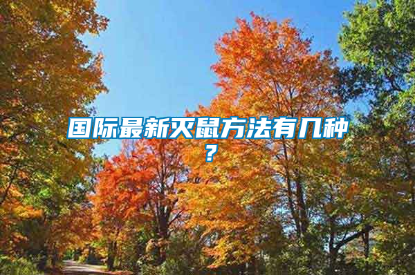 國際最新滅鼠方法有幾種？