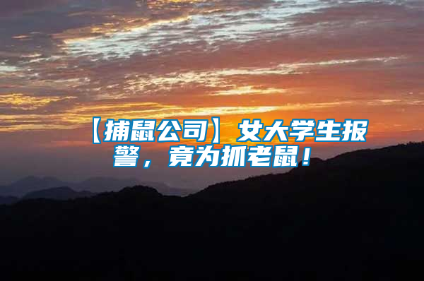 【捕鼠公司】女大學(xué)生報(bào)警，竟為抓老鼠！