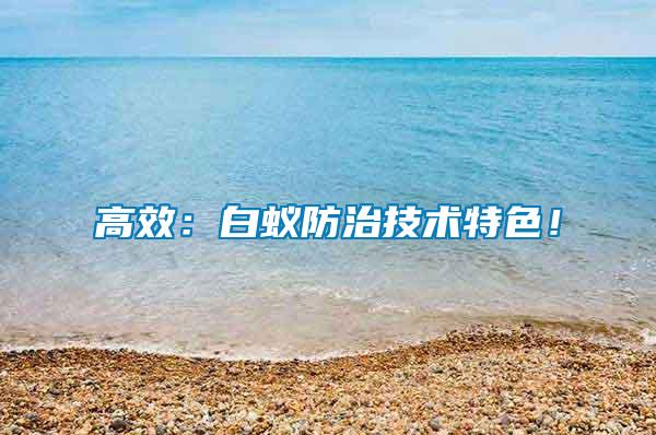 高效：白蟻防治技術(shù)特色！