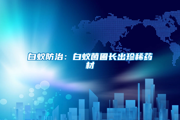 白蟻防治：白蟻菌圃長(zhǎng)出珍稀藥材