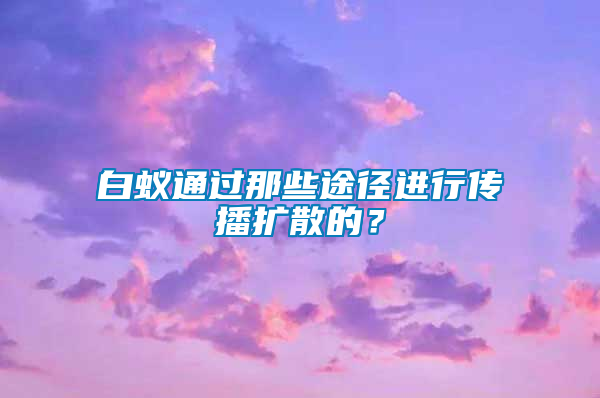 白蟻通過那些途徑進(jìn)行傳播擴散的？