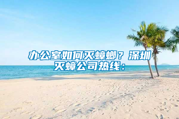 辦公室如何滅蟑螂？深圳滅蟑公司熱線：