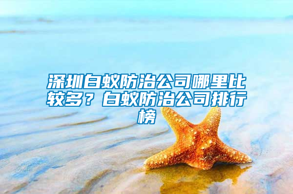 深圳白蟻防治公司哪里比較多？白蟻防治公司排行榜